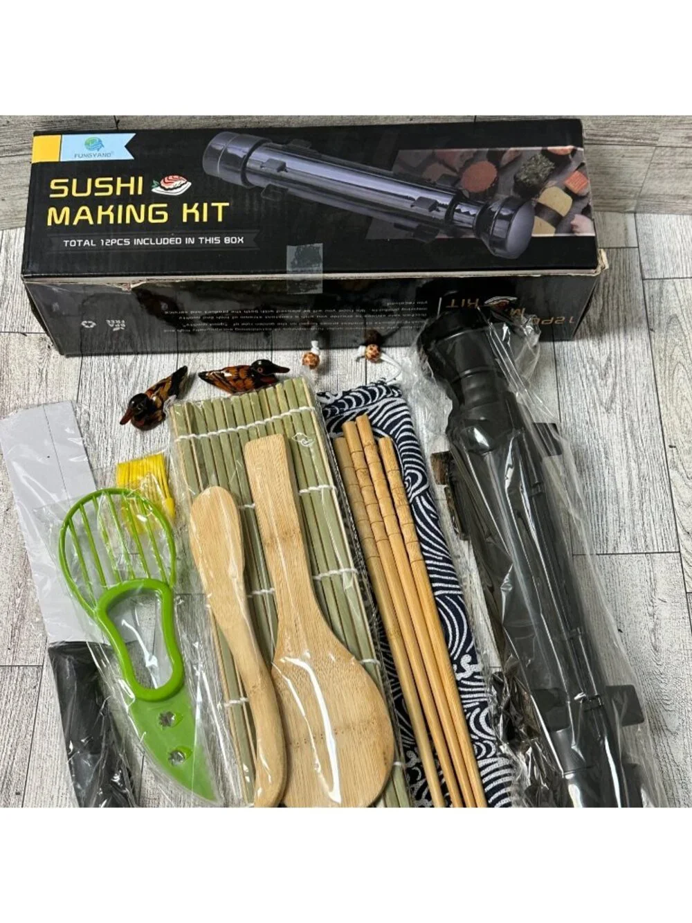 Sushi Making Kit With Bazooka & Tools For Homemade Sushi Rolls - Open Box